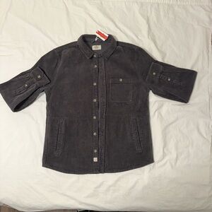 Marine Layer Faded Black Corduroy Shirt
